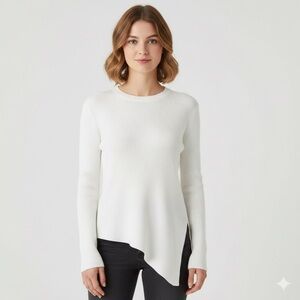 Madewell Off-White Asymmetrical Sweater